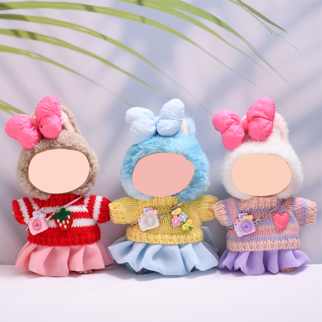 17cm Doll Clothes,6.7 Inches Cute Doll Clothes Suitable for Dolls Accessories, Dress Up Clothes for 17cmPlush Doll(NO Doll)