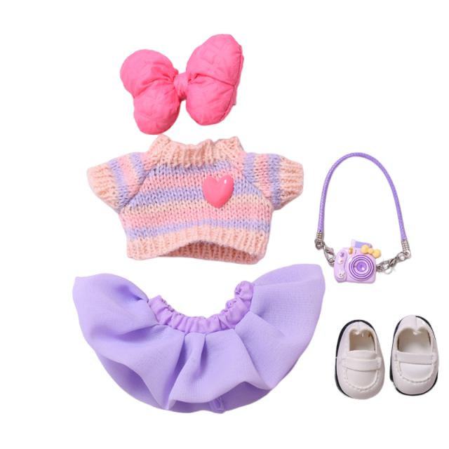17cm Doll Clothes,6.7 Inches Cute Doll Clothes Suitable for Dolls Accessories, Dress Up Clothes for 17cmPlush Doll(NO Doll)