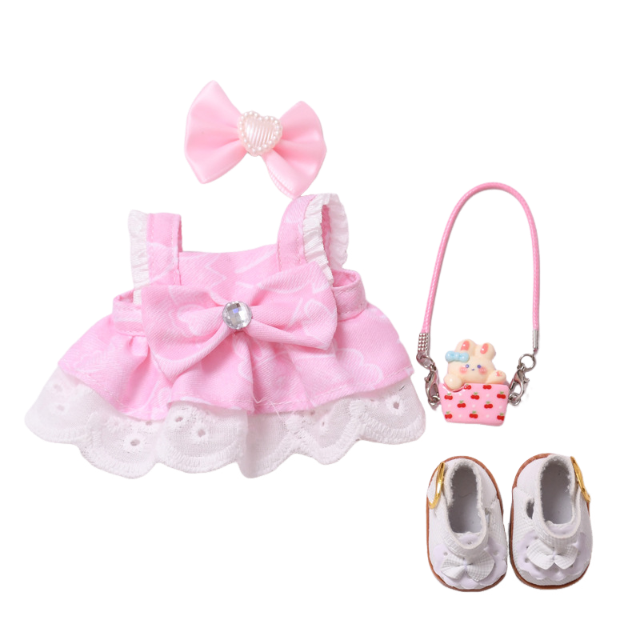 17cm Doll Clothes,6.7 Inches Cute Doll Clothes Suitable for Dolls Accessories, Dress Up Clothes for 17cmPlush Doll(NO Doll)