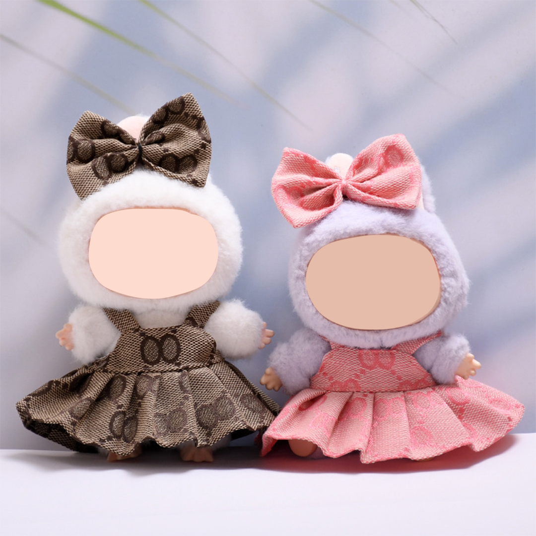 17cm Doll Clothes Compatitable with Labubu,6.7 Inches Cute Doll Clothes Suitable for Labubu Dolls Accessories, Dress Up Clothes for Labubu Plush Doll(NO Doll)