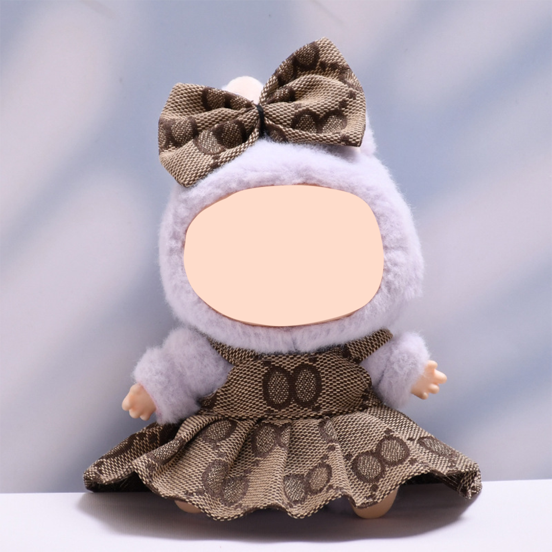 17cm Doll Clothes Compatitable with Labubu,6.7 Inches Cute Doll Clothes Suitable for Labubu Dolls Accessories, Dress Up Clothes for Labubu Plush Doll(NO Doll)