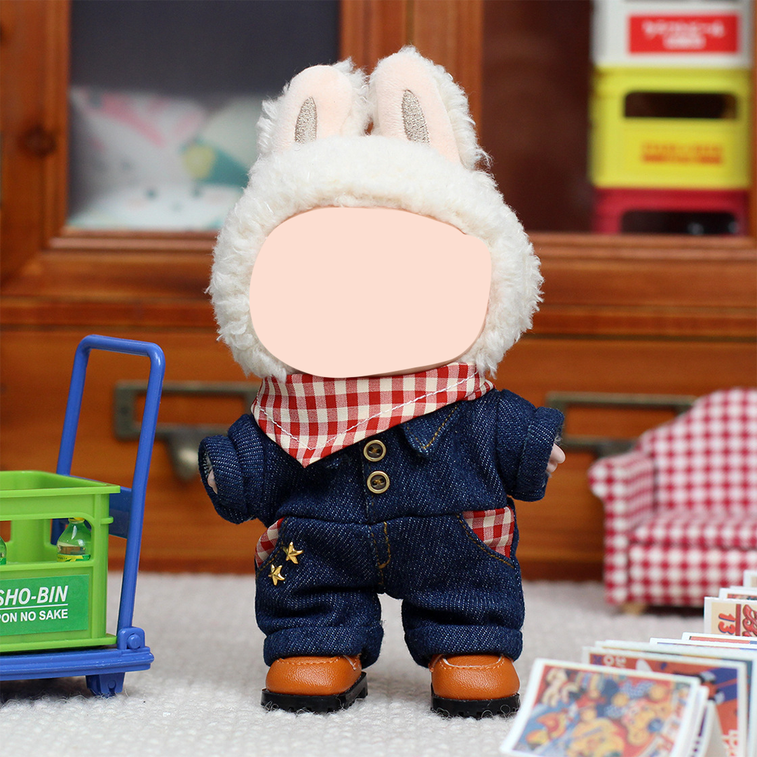 17cm Doll Clothes Compatitable with Labubu,6.7 Inches Cute Doll Clothes Suitable for Labubu Dolls Accessories, Dress Up Clothes for Labubu Plush Doll(NO Doll)