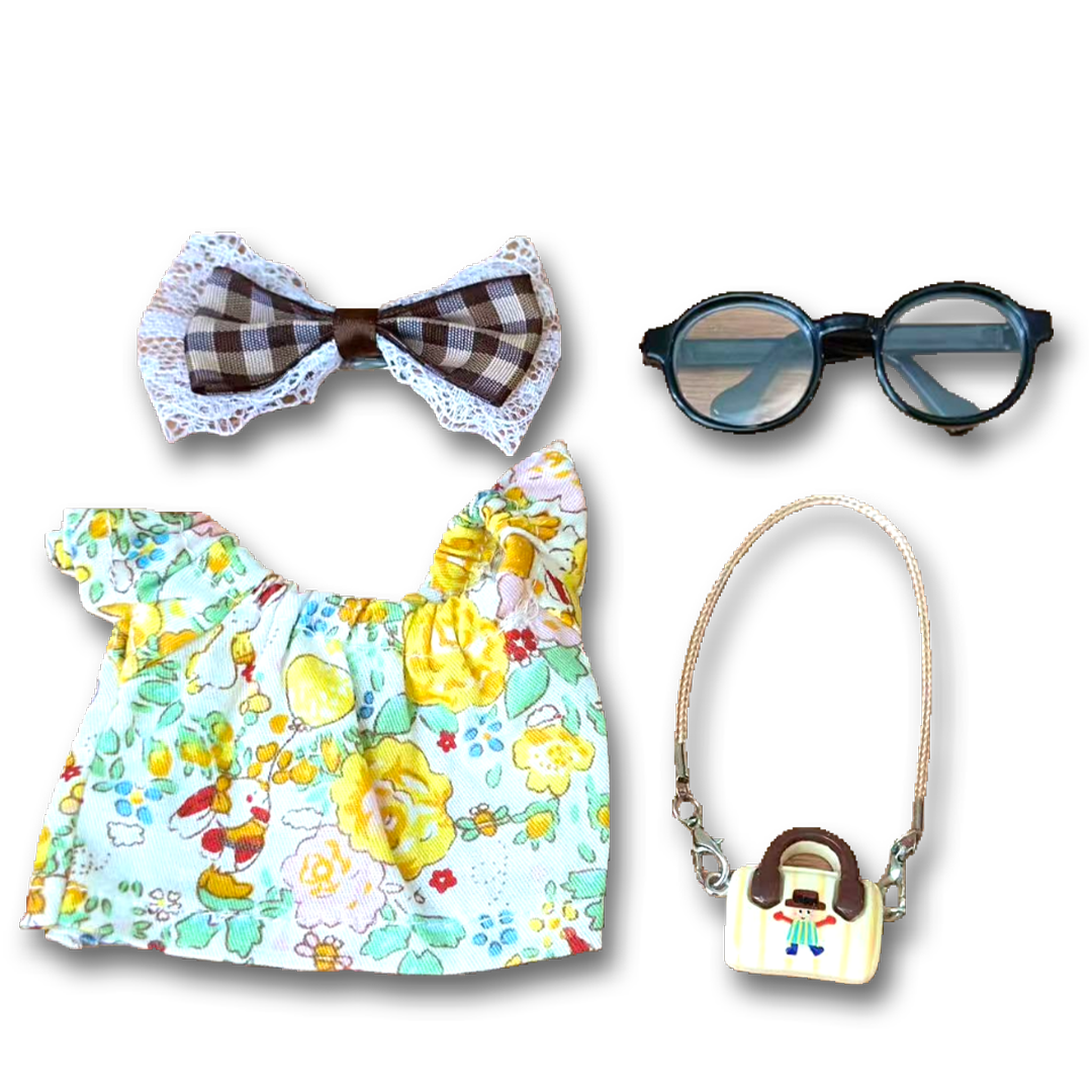 17cm Doll Clothes,6.7 Inches Cute Doll Clothes Suitable for Dolls Accessories, Dress Up Clothes for 17cmPlush Doll(NO Doll)