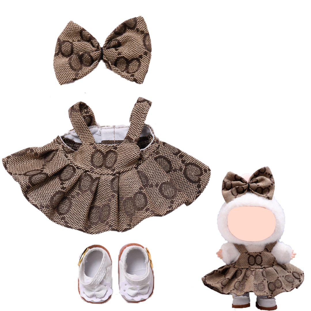 17cm Doll Clothes Compatitable with Labubu,6.7 Inches Cute Doll Clothes Suitable for Labubu Dolls Accessories, Dress Up Clothes for Labubu Plush Doll(NO Doll)