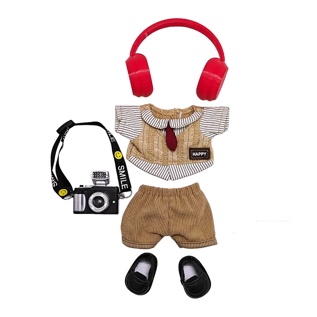 5set 17cm Doll Clothes,6.7 Inches Cute Doll Clothes Suitable for Dolls Accessories, Dress Up Clothes for17cm Plush Doll(NO Doll)