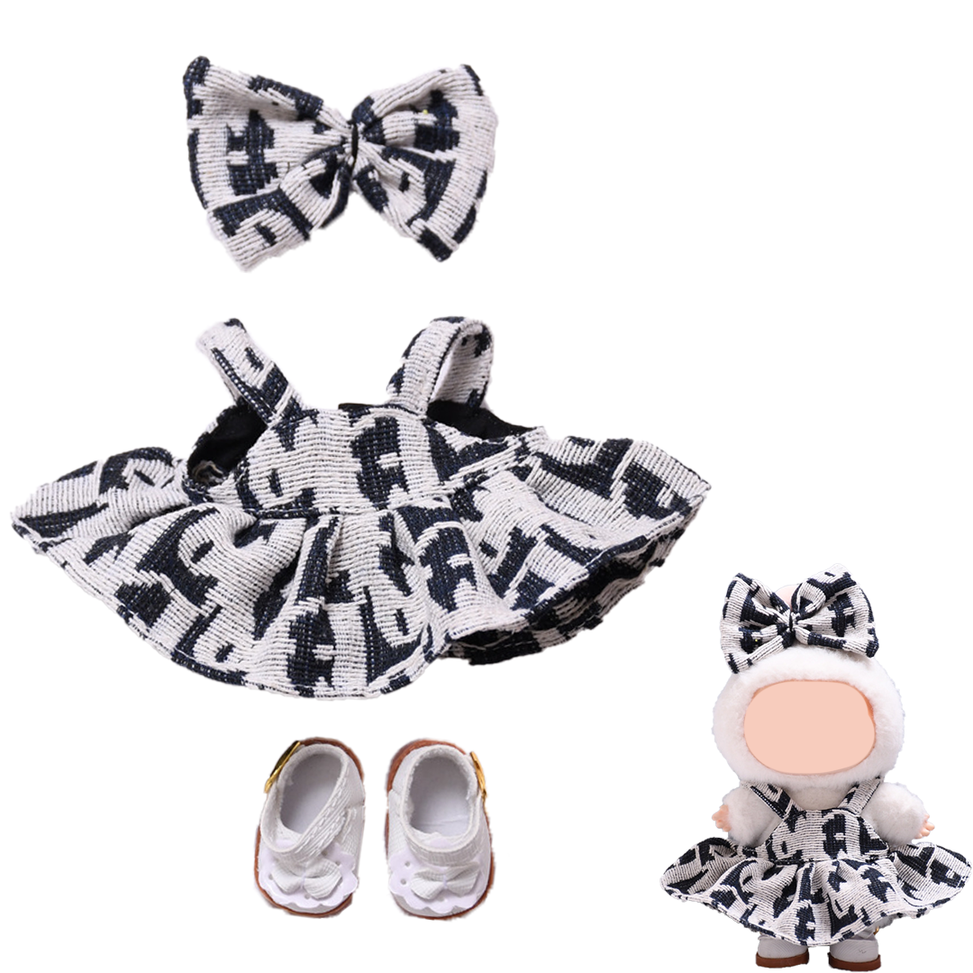 17cm Doll Clothes Compatitable with Labubu,6.7 Inches Cute Doll Clothes Suitable for Labubu Dolls Accessories, Dress Up Clothes for Labubu Plush Doll(NO Doll)