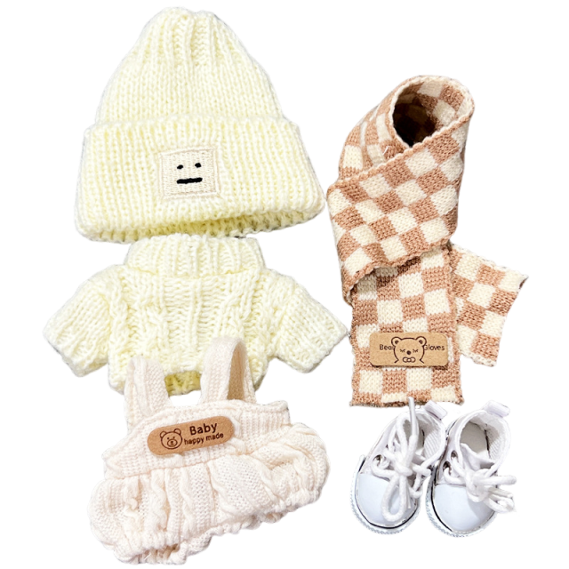 17cm Doll Clothes Compatitable with Labubu,6.7 Inches Cute Doll Clothes Suitable for Labubu Dolls Accessories, Dress Up Clothes for Labubu Plush Doll(NO Doll)