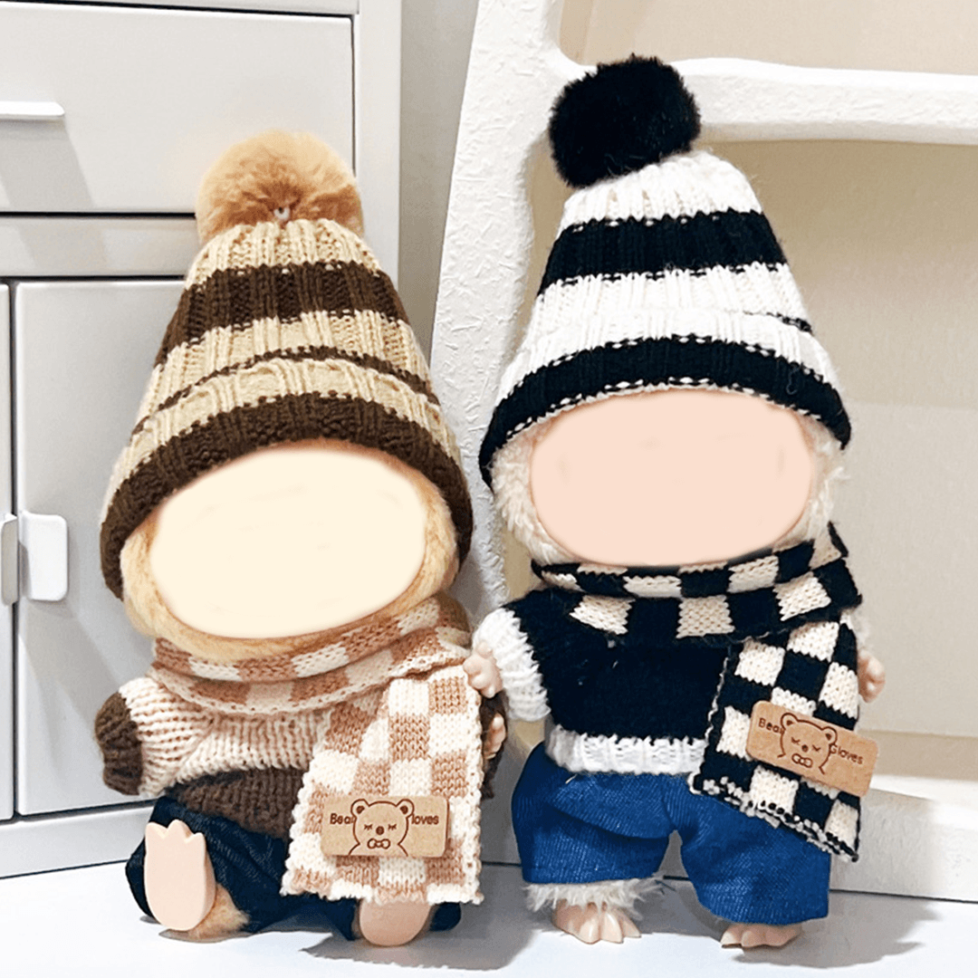 17cm Doll Clothes Compatitable with Labubu,6.7 Inches Cute Doll Clothes Suitable for Labubu Dolls Accessories, Dress Up Clothes for Labubu Plush Doll(NO Doll)