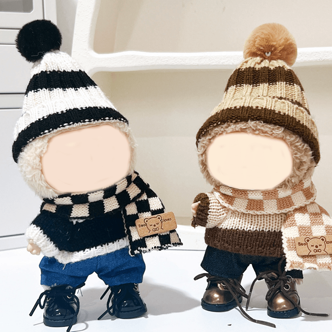 17cm Doll Clothes Compatitable with Labubu,6.7 Inches Cute Doll Clothes Suitable for Labubu Dolls Accessories, Dress Up Clothes for Labubu Plush Doll(NO Doll)
