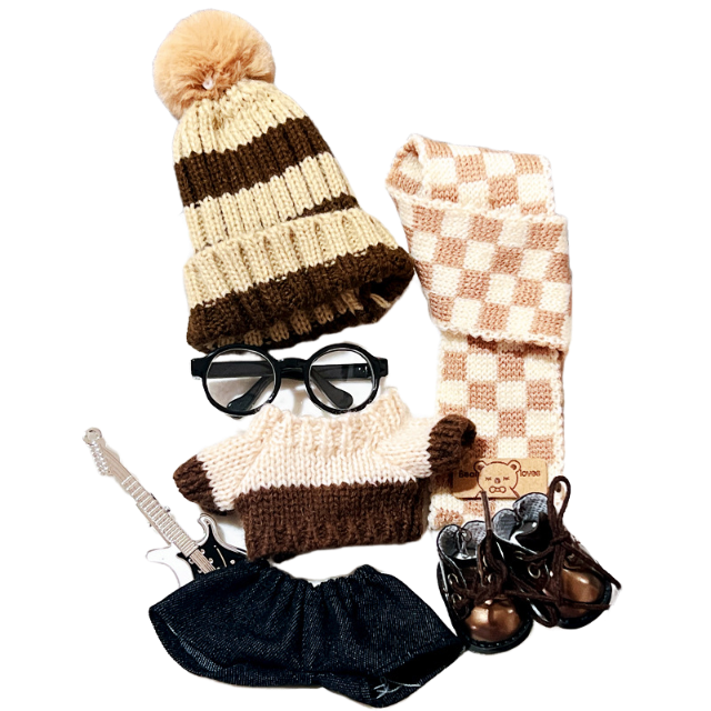 17cm Doll Clothes Compatitable with Labubu,6.7 Inches Cute Doll Clothes Suitable for Labubu Dolls Accessories, Dress Up Clothes for Labubu Plush Doll(NO Doll)