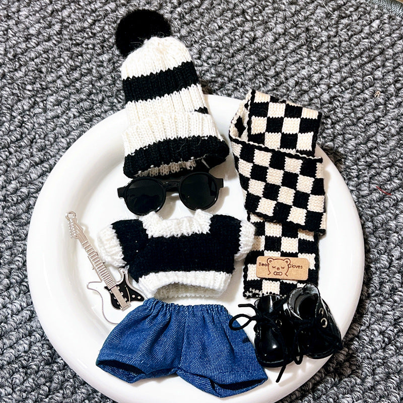 17cm Doll Clothes Compatitable with Labubu,6.7 Inches Cute Doll Clothes Suitable for Labubu Dolls Accessories, Dress Up Clothes for Labubu Plush Doll(NO Doll)