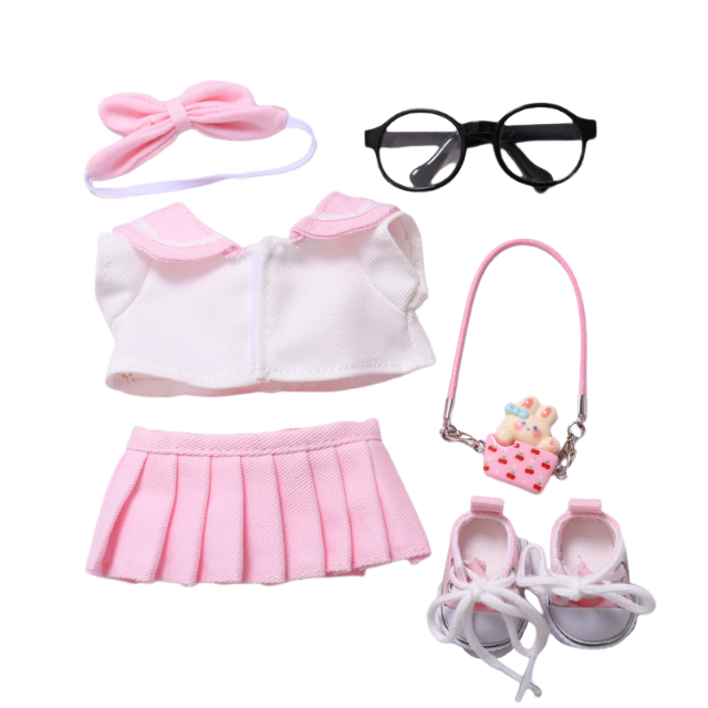 17cm Doll Clothes,6.7 Inches Cute Doll Clothes Suitable for Dolls Accessories, Dress Up Clothes for 17cmPlush Doll(NO Doll) (Style-D)