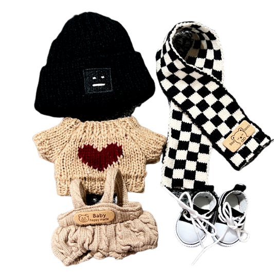 17cm Doll Clothes Compatitable with Labubu,6.7 Inches Cute Doll Clothes Suitable for Labubu Dolls Accessories, Dress Up Clothes for Labubu Plush Doll(NO Doll)