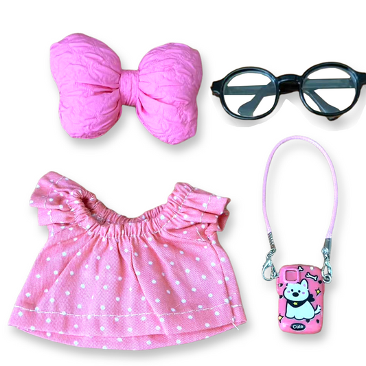 17cm Doll Clothes,6.7 Inches Cute Doll Clothes Suitable for Dolls Accessories, Dress Up Clothes for 17cmPlush Doll(NO Doll)