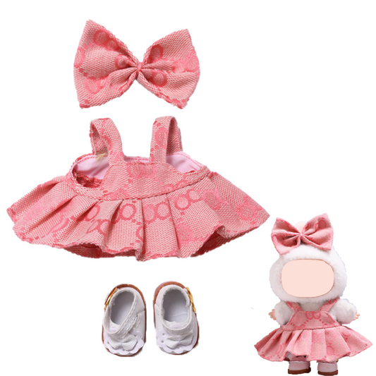 17cm Doll Clothes Compatitable with Labubu,6.7 Inches Cute Doll Clothes Suitable for Labubu Dolls Accessories, Dress Up Clothes for Labubu Plush Doll(NO Doll)