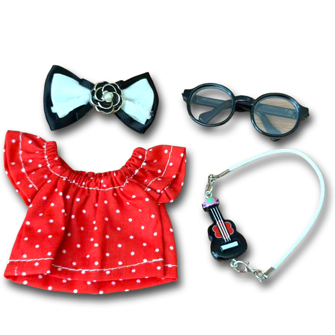 17cm Doll Clothes,6.7 Inches Cute Doll Clothes Suitable for Dolls Accessories, Dress Up Clothes for 17cmPlush Doll(NO Doll)