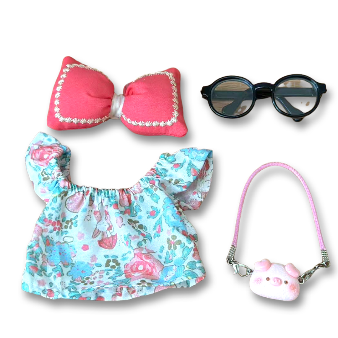 17cm Doll Clothes,6.7 Inches Cute Doll Clothes Suitable for Dolls Accessories, Dress Up Clothes for 17cmPlush Doll(NO Doll)