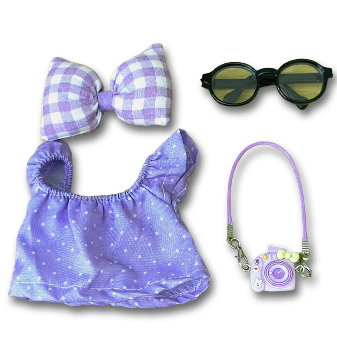 17cm Doll Clothes,6.7 Inches Cute Doll Clothes Suitable for Dolls Accessories, Dress Up Clothes for 17cmPlush Doll(NO Doll)